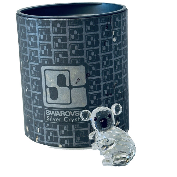 Swarovski Silver Crystal Koala Bear figurine 014366, Face Left Original Box VTG - Picture 1 of 9